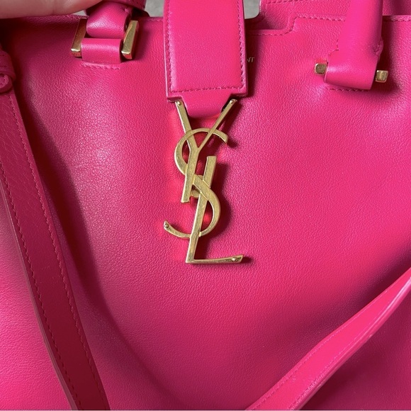 Yves Saint Laurent Monogram Small Cabas Chyc Tote in Fuchsia Pink - Picture 6 of 10